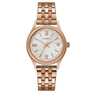 Caravelle Women's Dress CAR Quartz Rose Gold Stainless Steel Watch 32 MM 44M115